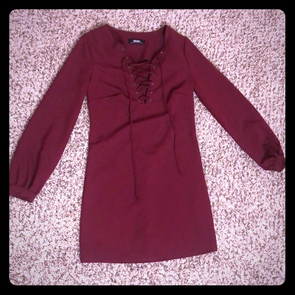 Burgundy Shift Dress from Lulu’s